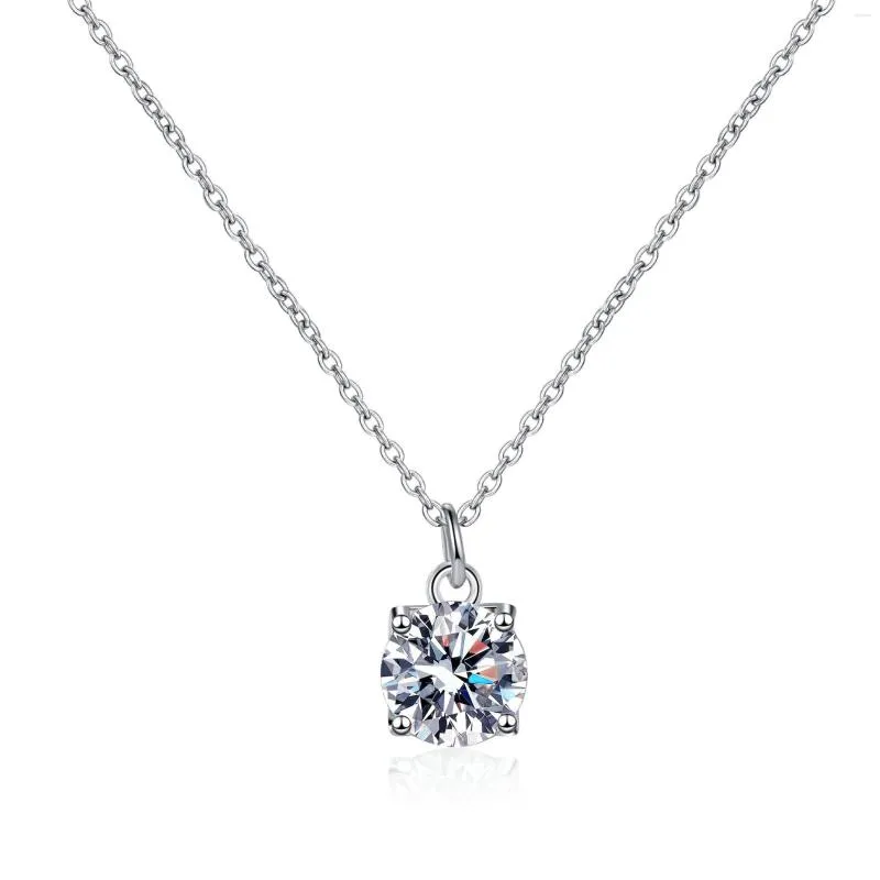Chaînes AZ875-X Lefei Mode Tendance Luxe Classique Moissanite Diamant-Set 1ct Simple Collier Femmes 925 Argent Parti Charms Bijoux Cadeau