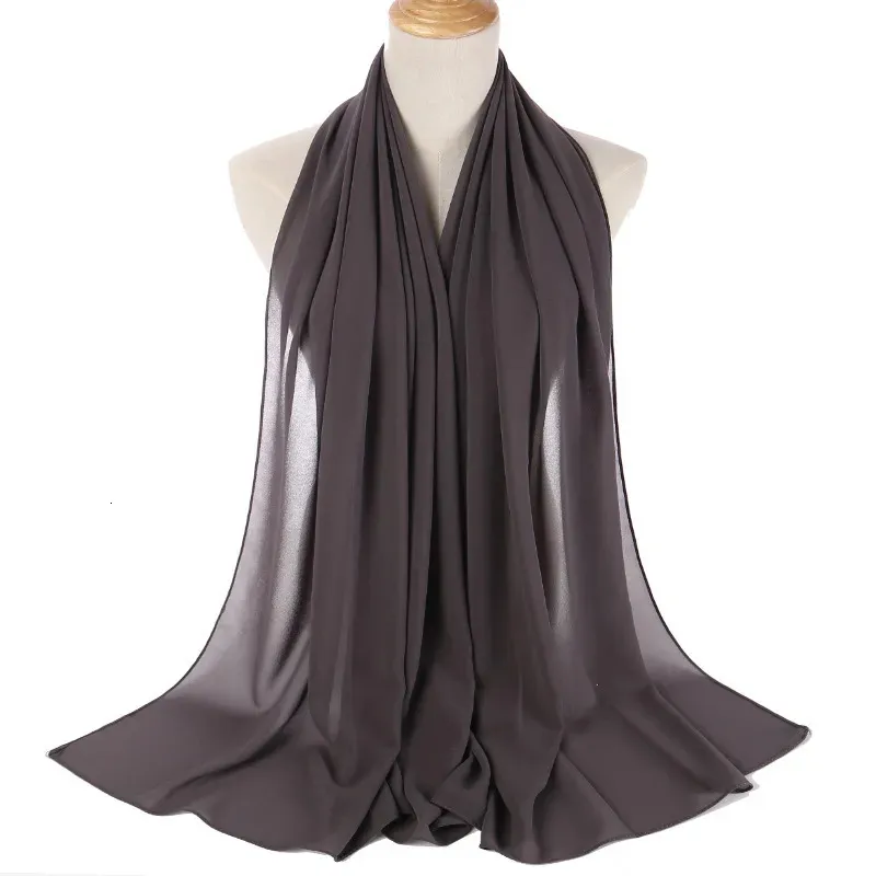 Scarves Design Brand Plain Bubble Chiffon Scarf Women Hijab Wrap Solid Color Shawls Headband Head Scarves Muslim Hijabs ScarvesScarfs 231005