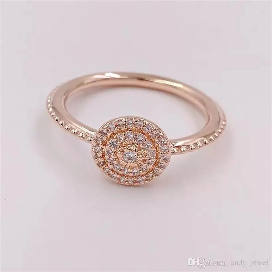Rose Gold Radiant Rings Original Silver Fits For Style Jewelry 180986CZ H8ALE H8292U