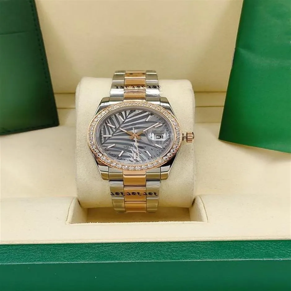 36mm relógios femininos masculino automático mecânico pulseira de aço inoxidável palmas folhas relógio 41mm diamante gelado fora datejust pulsow339e