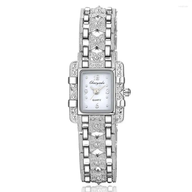 Wristwatches Sdotter Sales Women Silver Bracelet Watch Fashion Watches Rhinestone Steel Ladies Wristwatch Luxury Female Clock Gift Relo