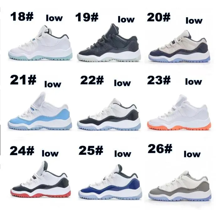 Jumpman 11 Low Retro Kids Basketball Shoes Cherry 11s High Cool Gray