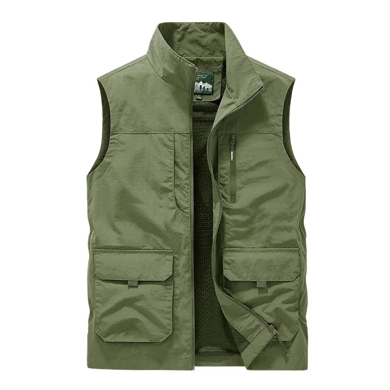 Other Sporting Goods Mens Many Pockets Hiking Vest Jacket Outdoor Pography Fishing Reporter Waistcoat Waterresistant Gilet Tactique Plus Size6XL 231006