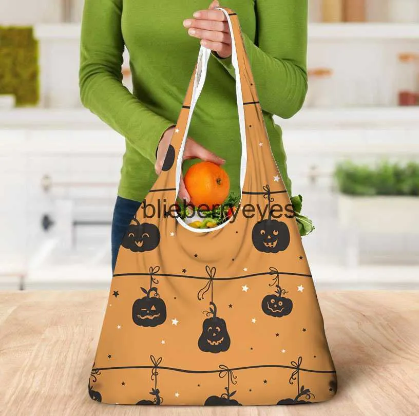 Totes New Halloween Women's Bag Tryckt Portable Shopping Bag Women's Crossbody Bagblieberryes