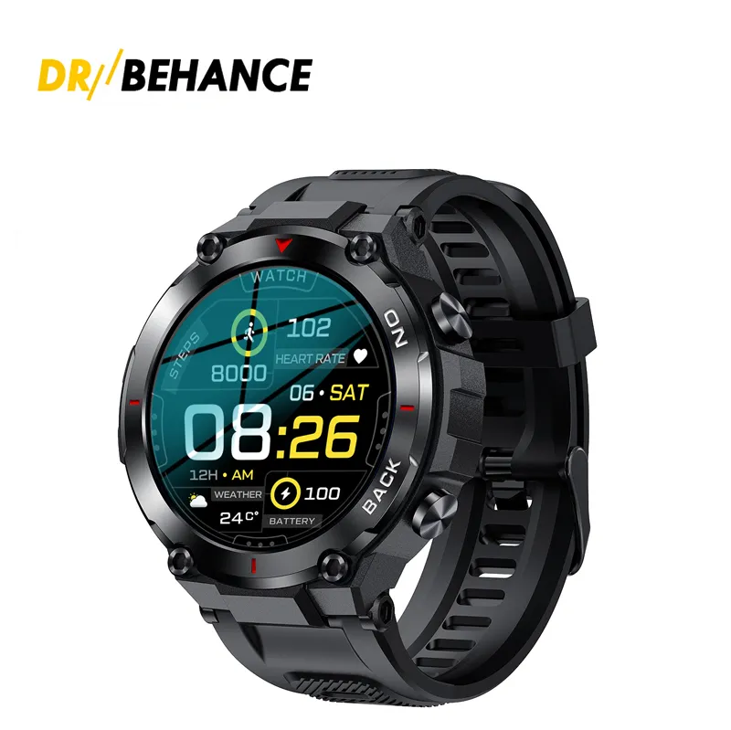 GPS Smart Watch Men nyaste utomhussportklockor Vattentät fitness 24-timmars Heartrate Blood Oxygen Monitor Smartwatch för Xiaomi