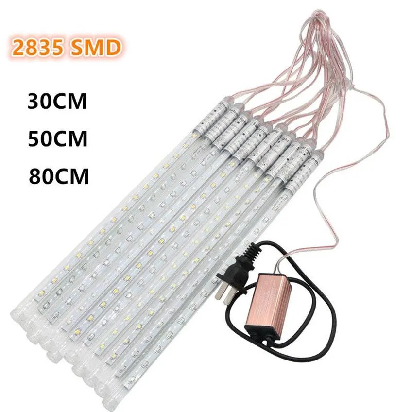 10PCS Set Waterproof Decorative Meteor Shower Rain Tube 2835 SMD LED String Light 30CM 50CM 80cm Patio Garden Stairways Corridors307m