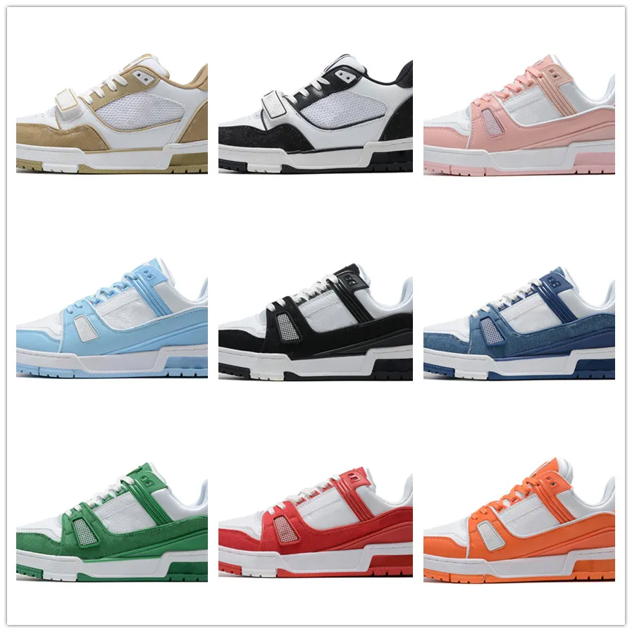 Designer flat Sneaker Casual Shoes Denim Canvas Leather Black Abloh White Green Red Blue Letter Overlays Platform mens womens Sneakers