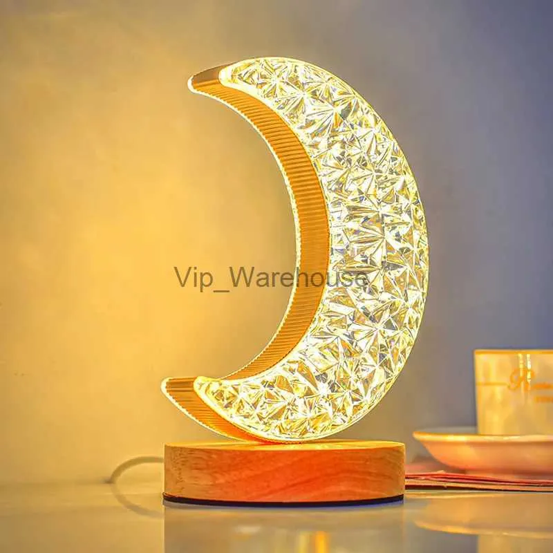 テーブルランプテーブルランプUSB LED Moon Ambiance Dimmable Night Lights Luxury Living Room Desk Decor Decor Bedroom Luminaire YQ231006