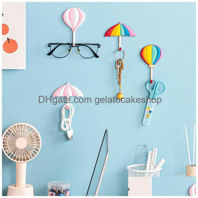 hand ins rainbow wall decor hooks adhesive key pocket fabric clothes rack waterproof bathroom towel rack various colours non-marking adhesive storage