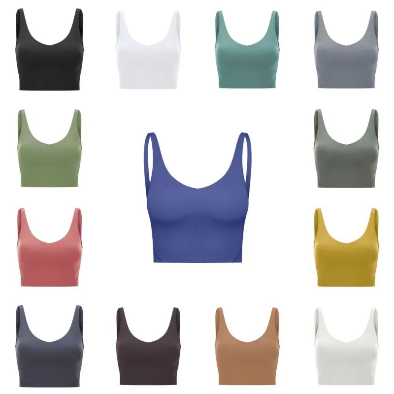 L2054 U Back Women Yoga Bra Tank Tops Soft Fabric Shockproof Sports Bra  Shirts Fitness Vest Top Sexy Underwear Solid Color Gym Clothes With  Removable Cups From Aliao007, $13.15