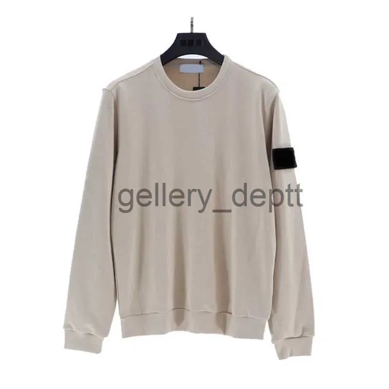 Męskie bluzy bluzy Khaki Niebieskie czarne okrągłe szyi Kamienne Bluzy Bluzy dla mężczyzn Kobiety Spring Spring Autumn Bawełna luźna luźna etykieta rękawa pullover J231006