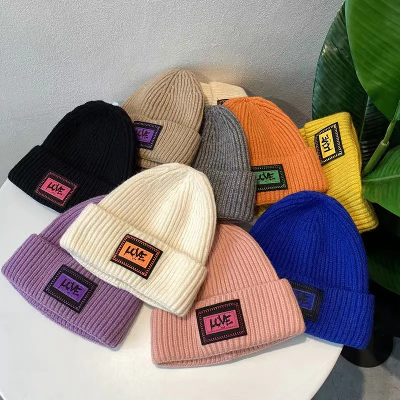 Etiketli Çocuk Hediyesi Hediye Bonnet Kapağı Örme 20 Beanie Renk Kore Edition Çok Sıcak Yün