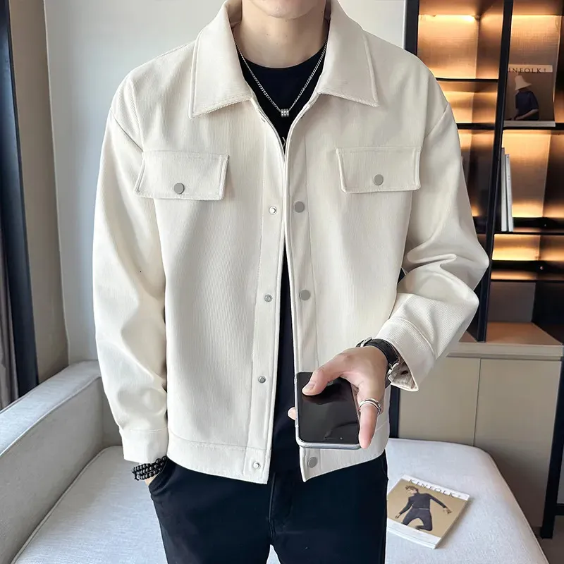 Men's Jackets Men's autumn/winter High Quality Fashion Casual Jackets/Male Slim Fit Pure Color Business Style Lapel Coats Plus Size S-3XL 231005