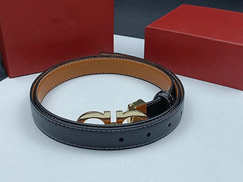 Fashion Smooth Buckle Belt Retro Design Thin Waist Belts for Men Womens Width 2.5CM Genuine Cowhide 14 Color Optional High Quality