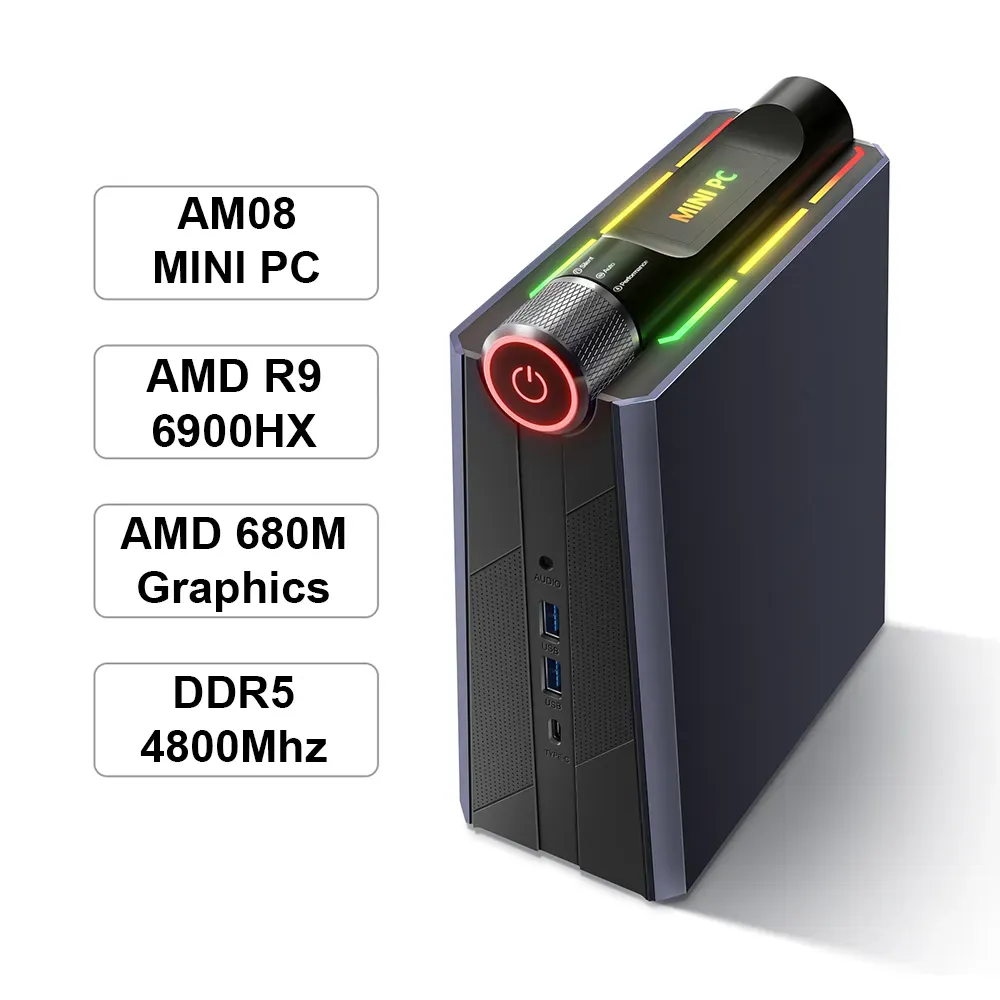 Chatreey AMR5 AM08 Mini PC Ryzen 7 7735HS R9 6900HX 680M Gaming Desktop  Computer Wifi 6 BT 5.2 Pre Install Windows 11 From Outdoormk, $1,846.1