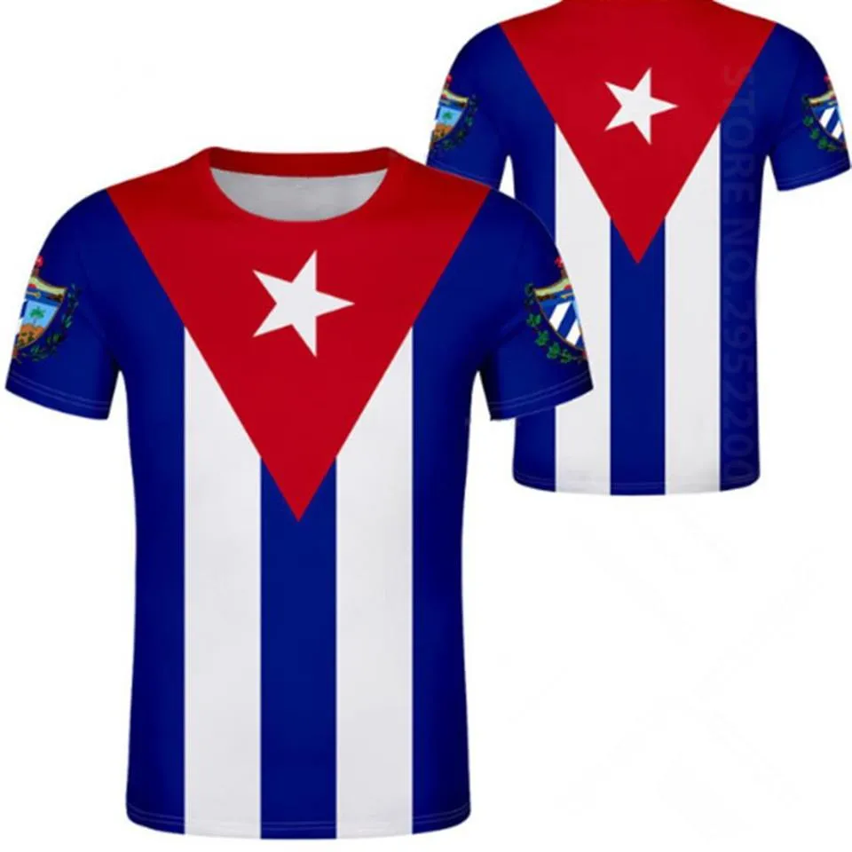 Cuba t camisa diy feito sob encomenda nome número camiseta nação bandeiras país espanhol cu ernesto guevara impressão po cubano vestuário307j