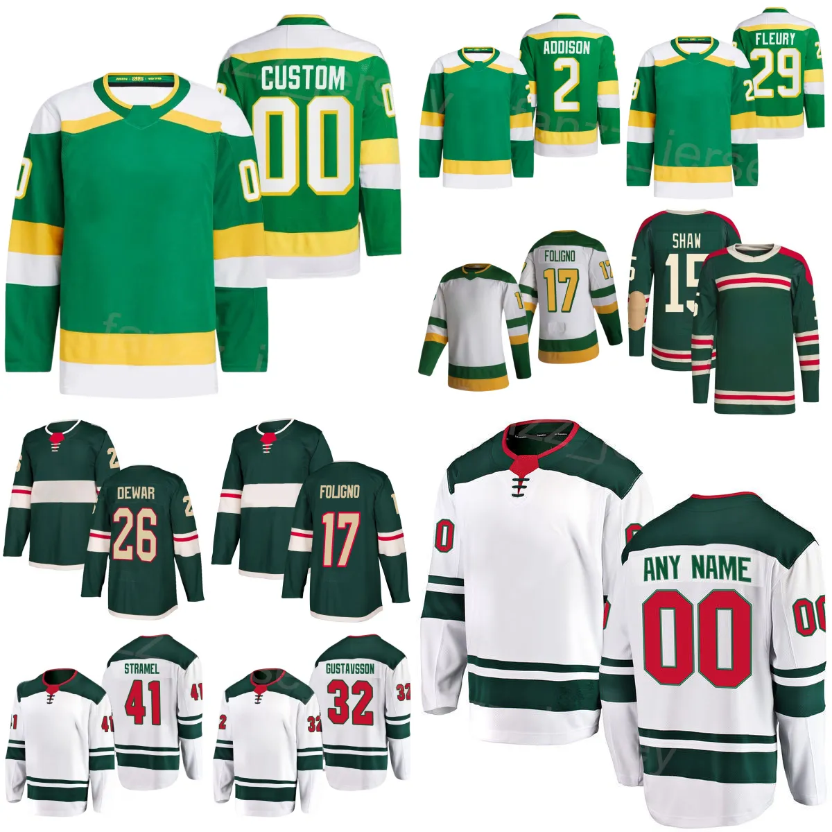 Män kvinnor Kids Hockey 32 Filip Gustavsson Jersey 26 Connor Dewar 90 Marcus Johansson 15 Mason Shaw 41 Charlie Stramel 2 Calen Addison Marcus Foligno Winter Classic