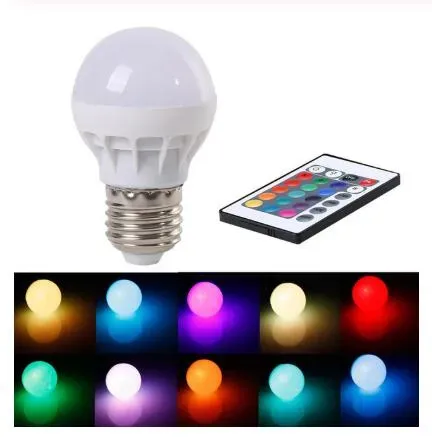 3W E27 LED RGB LED Light Bulb with IR Remote Control Pop Lamp Color Changing AC 85-265V 16 colors changing LED Bulbs Tubes LL