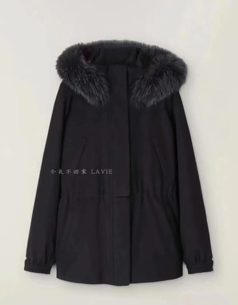 Womens Fur Coats Winter loro piana Casual Black Jacket Coats