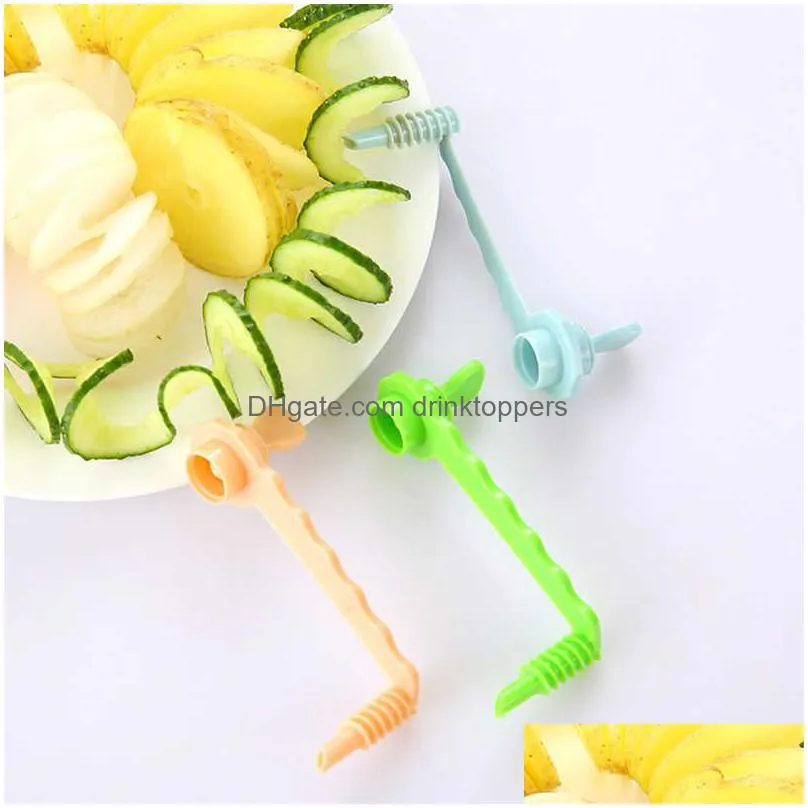 Fruit Vegetable Tools Potato Spiral Cutter Pumpkin Barbecue Kitchen Accessories 1 Set Drop Delivery Home Garden Dining Bar Dhfqr