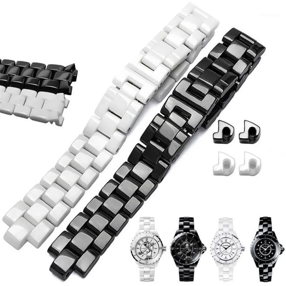 Bracelets de montre Bracelet en céramique haut femmes hommes Bracelet de mode noir blanc 16mm 19mm pour J12251I