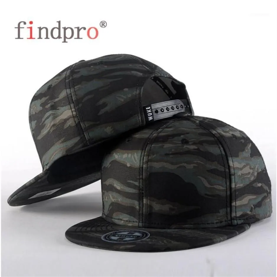 findpro Camo Snapback Caps Neue flache verstellbare Hip Hop Hüte für Männer Frauen Camouflage Baseball Bboy Cap Stil Unisex1248A