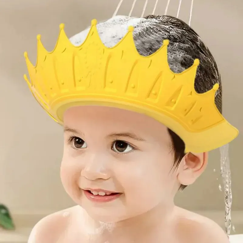 Dusch Caps Shampoo Cap Watertproof Ear Protection Baby Shower Cap med justerbar silikon Barnschampo Cap 231006