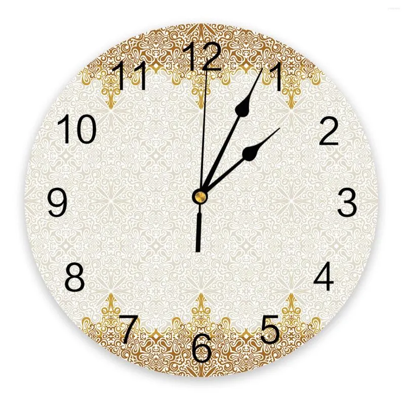 Horloges murales bohème rétro ethnique horloge ronde créative décor à la maison salon silencieux montre suspendue