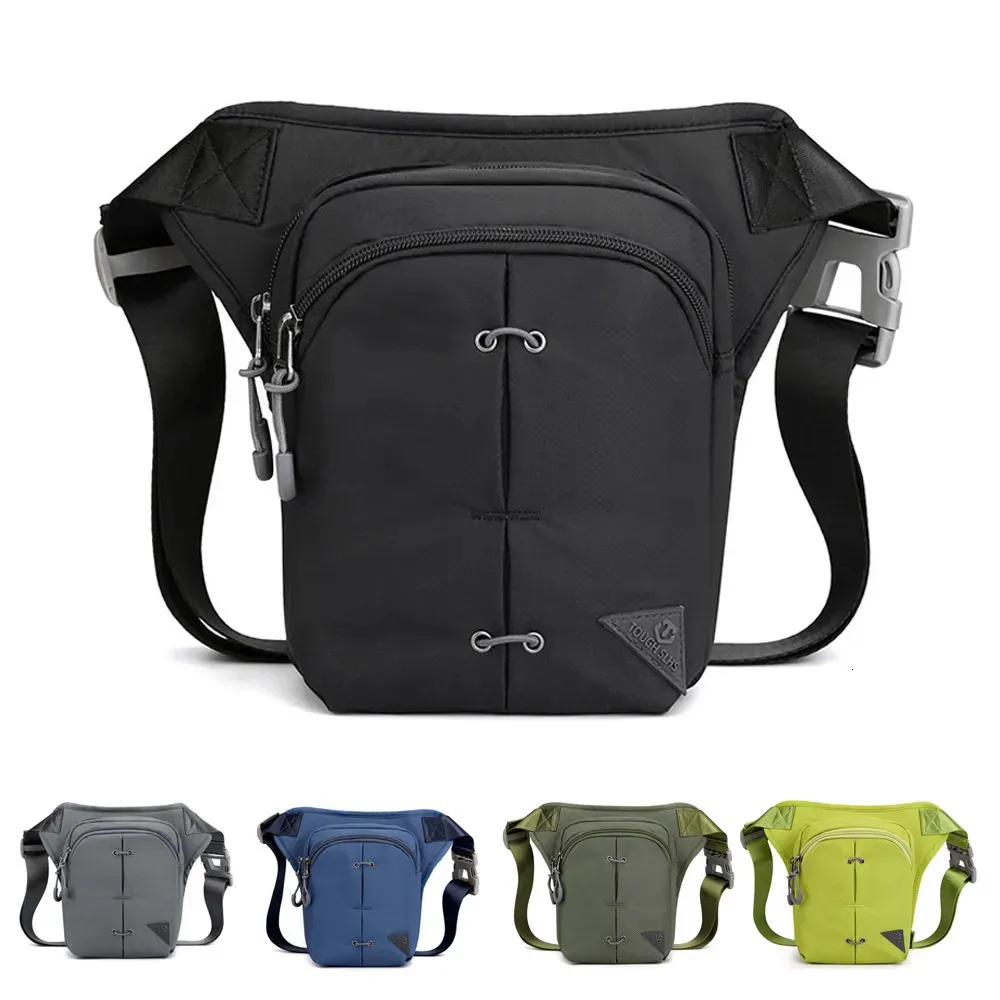 Bolsas de cintura Rider Drop Leg Bag Cintura Fanny Pack para hombres Motocicleta Viaje Asalto Cinturón de nailon masculino Messenger Cross Body Muslo Bolsas de cadera 231006