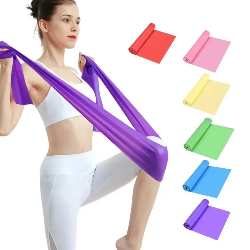 Resistance Bands Yoga Pilates Stretch Band Exercise Fitness Training Elastic Rubber 150cm natural rubber Gym 231006