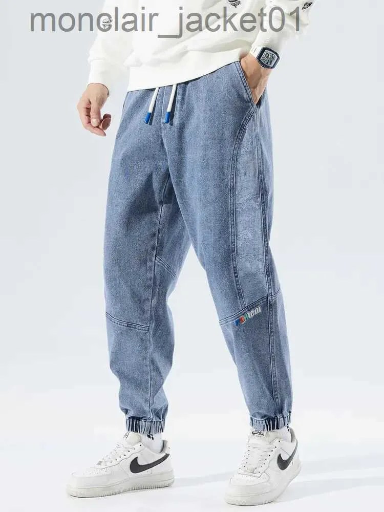 Mens Spring Summer Black Blue Baggy Jeans, Hip Hop