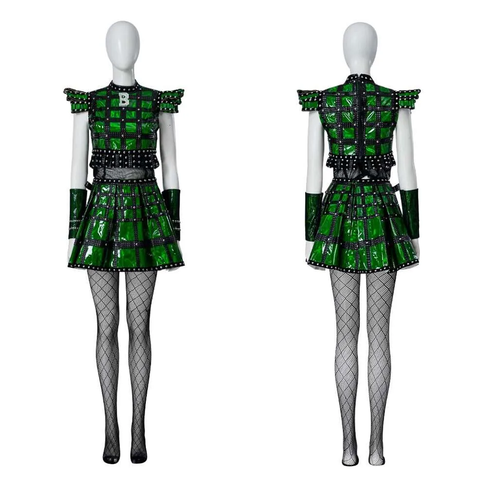 tea length emerald green dress Anne Boleyn Costume Six The Musical Cosplay Dress Halloween Carnival S –  ACcosplay main image 1