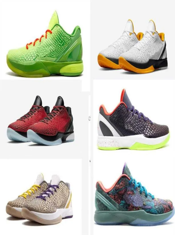 Grade School 2021 Black Mamba 6 Kids Grinch Casual Shoes Sneakers Store