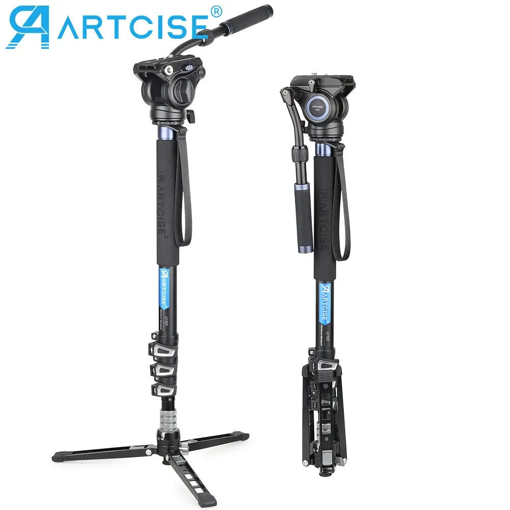 Statieven Monopod voor Camera Statief Professionele Dslr 360 Panorama Vloeistofkop Mobiele Telefoon Flexibele Mini Stand LF70T 231006