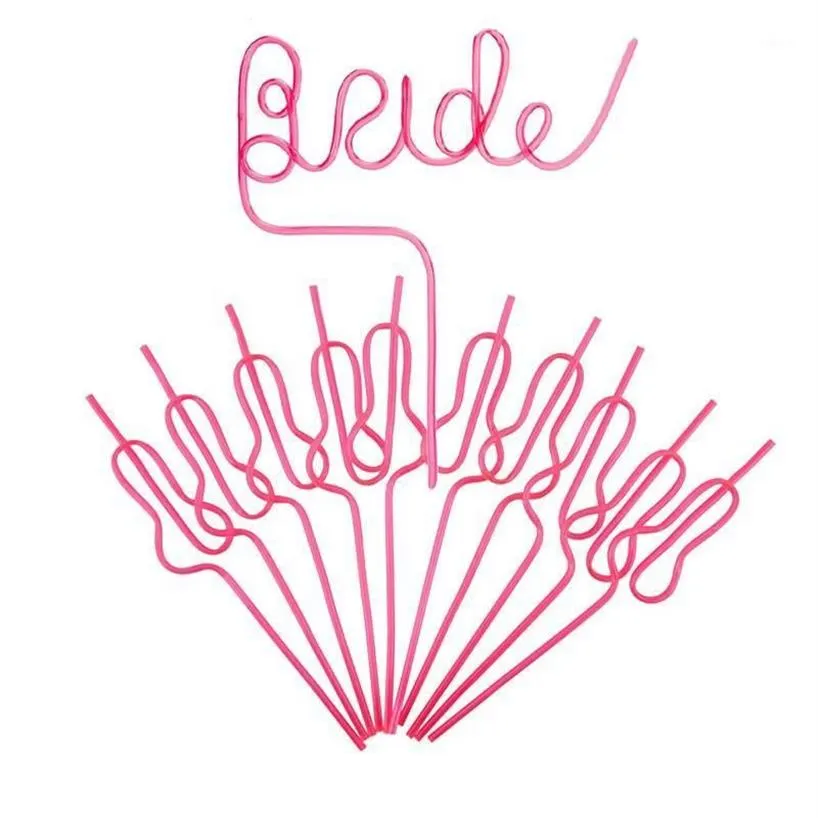 Hen Party Team Bride Straws Bachelorette Favors Straw for Decorations Supplies Discipable Deginware253C