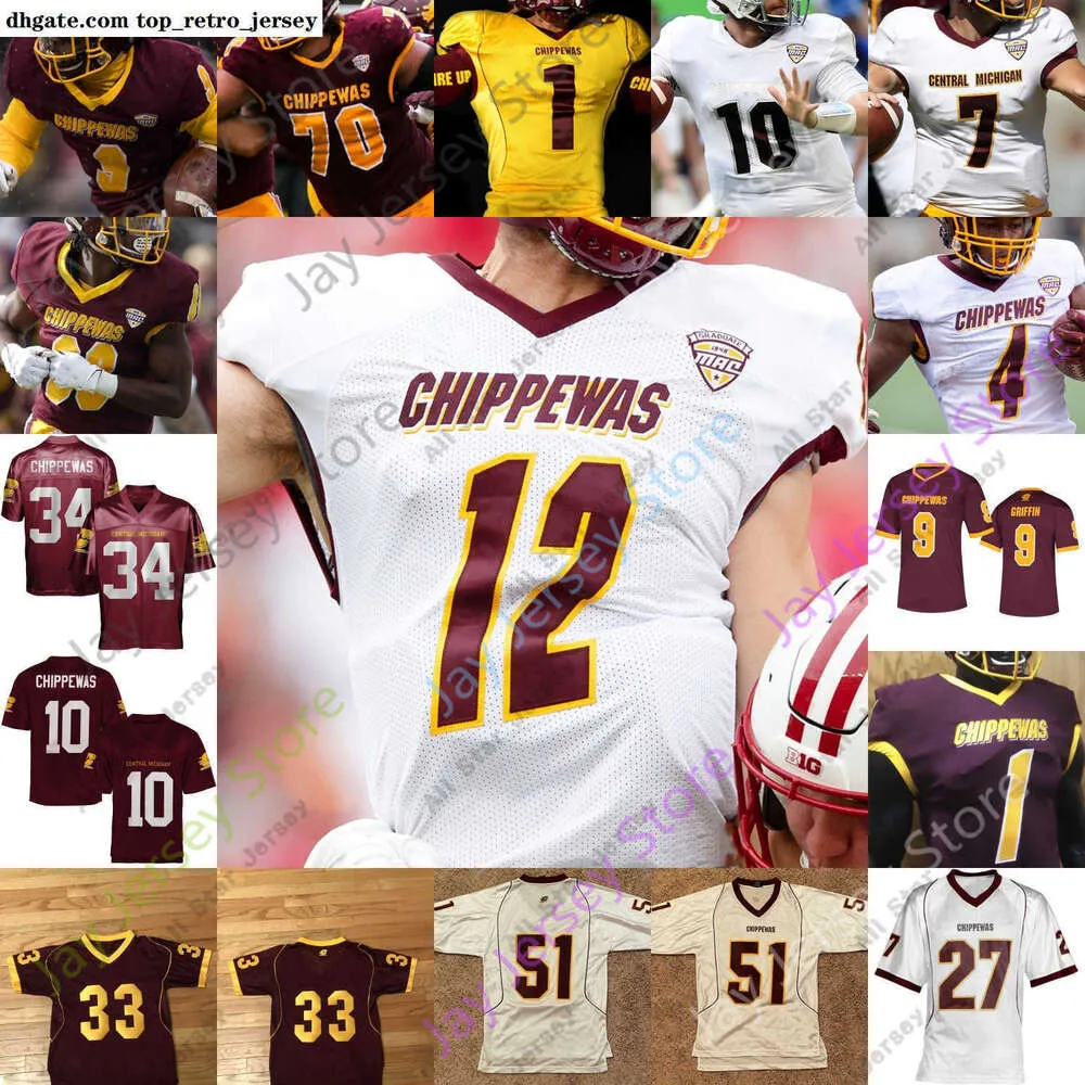 Central Michigan Football Jersey NCAA College Throwback Styles Eric  Fisher, Antonio Brown, Dormady, Moore, Ward, Lewis!