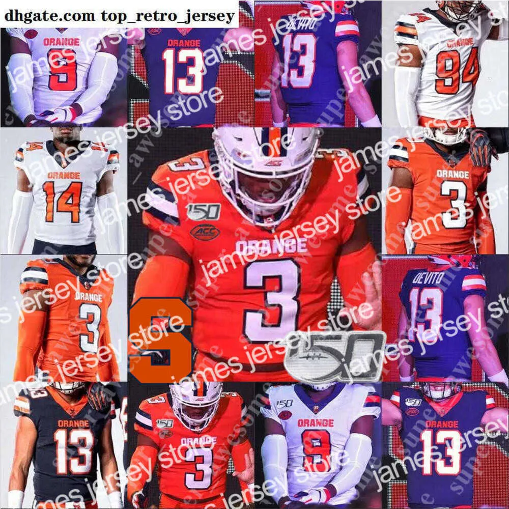 NEW American College Wear Syracuse Orange Football Jersey Kevin Abrams Donovin Darius Eric Dungey Ch