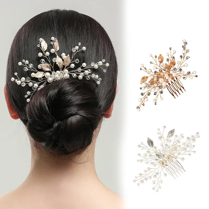 Bruid Bruiloft Haar Kam Parel Kristal Haarspelden Handgemaakte Haarspeldjes Vrouwen Mode Feest Hoofdtooi Haar Sieraden Accessoires