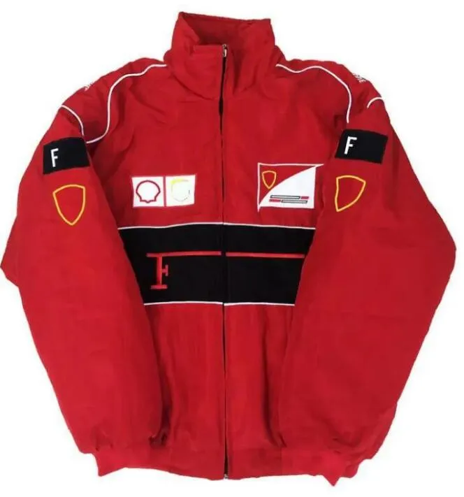 F1 Racing Suit Autumn/Winter Team Brodered Cotton Padded Jacket Car Logo Full Embroidery Jackets College Style Retro Motorcykeljackor HK