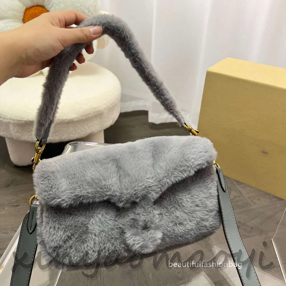 2023ss tassen handtas crossbody schouder dames portemonnees Wol huid sherpa Pluizige wol Corduroy crème Cross body designer tas mini tabby kussen