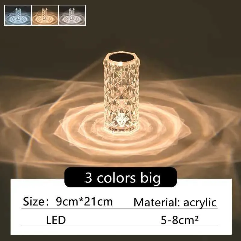 Romantic Diamond Rechargeable Crystal Table Lamp With Touch Remote LED  Crystal Rose Light Projector For 3/16 RGB Colors, USB Party Night Light  YQ231006 From Vip_warehouse, $15.98