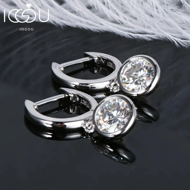 IOGOU – boucles d'oreilles créoles modernes pour femmes, 65mm, véritable Dangle Huggie Drop, argent 2023, bijoux originaux pour filles, 925, 231005