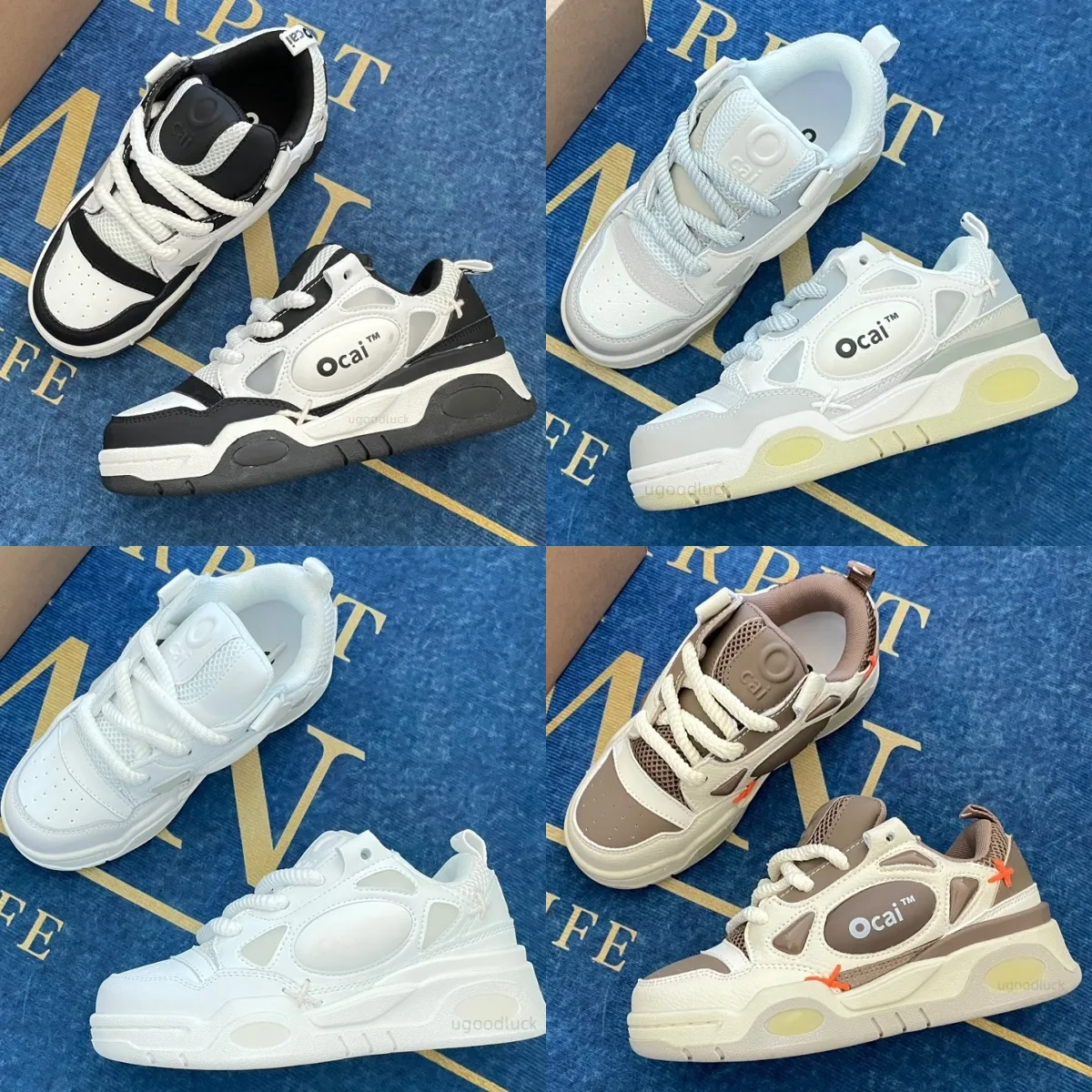 Designer skärm tryckt retro sneakers ocai vibe män skor kvinnor skor fashionabla andningsbara platttränare topp män kvinnor basket skor gata mode mode