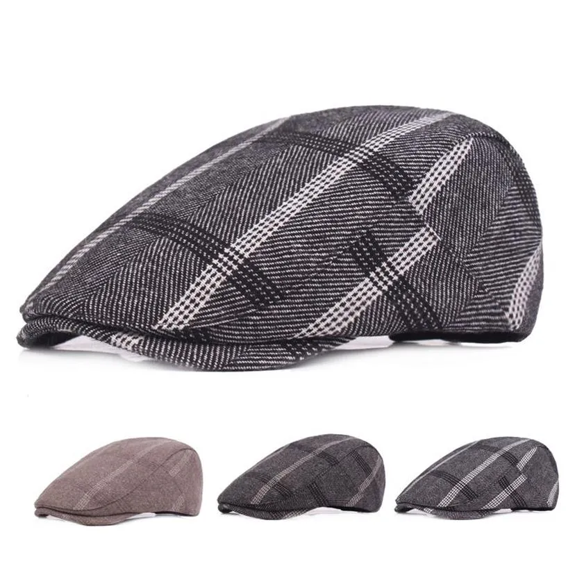 عالي الجودة الأزياء القطن النسيج رجالي سابية كاببي قبعات Newsboy القبعات Ivy Cap Retro Plaid Berets للجنسين Casquette211h