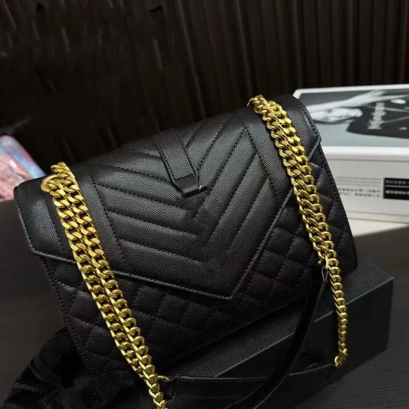 2023 Borsa a tracolla di lusso marca LOULOU Designer a forma di Y cucita in pelle da donna di grande capacità piccola fragranza nuova borsa a catena in metallo