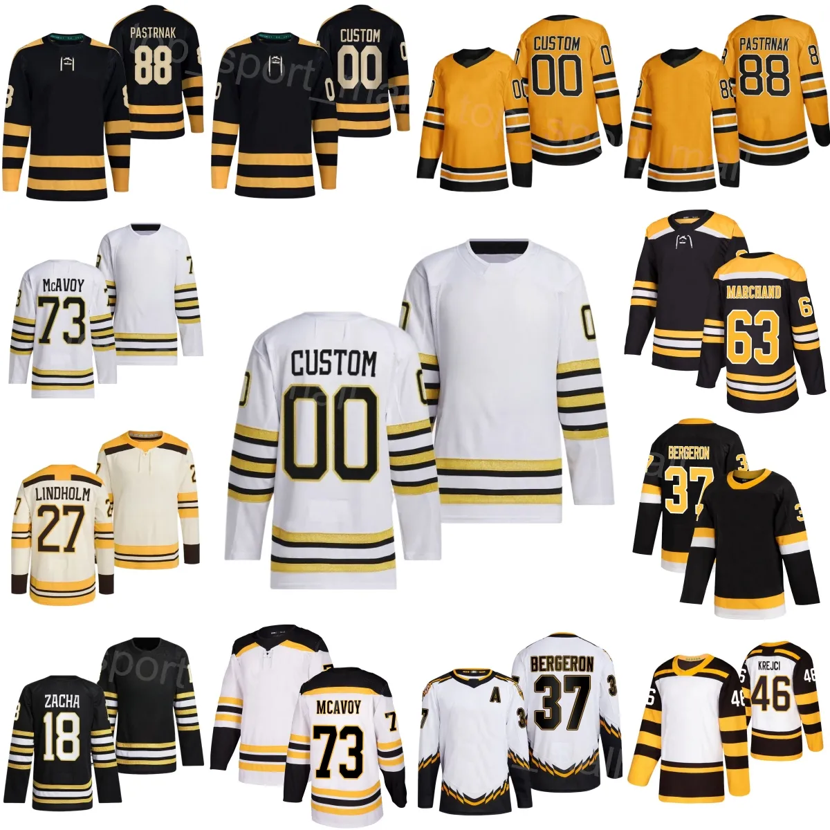 Hockey 2024 Jersey Mens Womens Kids Marchand Pastrnak Bergeron Zacha Krejci Lindholm McAvoy Reverse Retro From Top sport mall 22.2 DHgate.Com