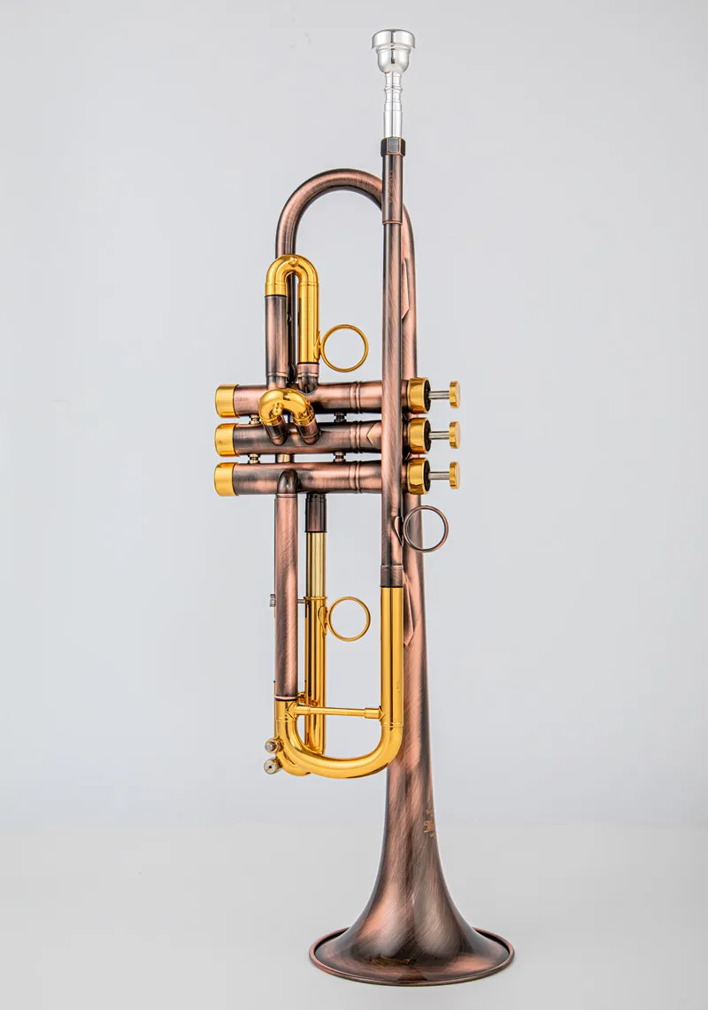 Il belin Musical Instruments Brass Bb Trumpet Unique Antique Copper Simulation Surface Small Bb Trumpet inventory