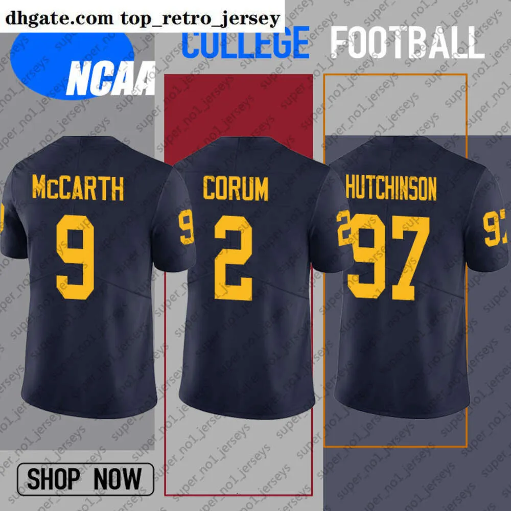 Wolverines Custom Michigan Football Jersey 9 JJ McCarthy 2 Blake Corum 8 Ronnie Bell 25 Junior Colson Jerseys Tom Brady Aid