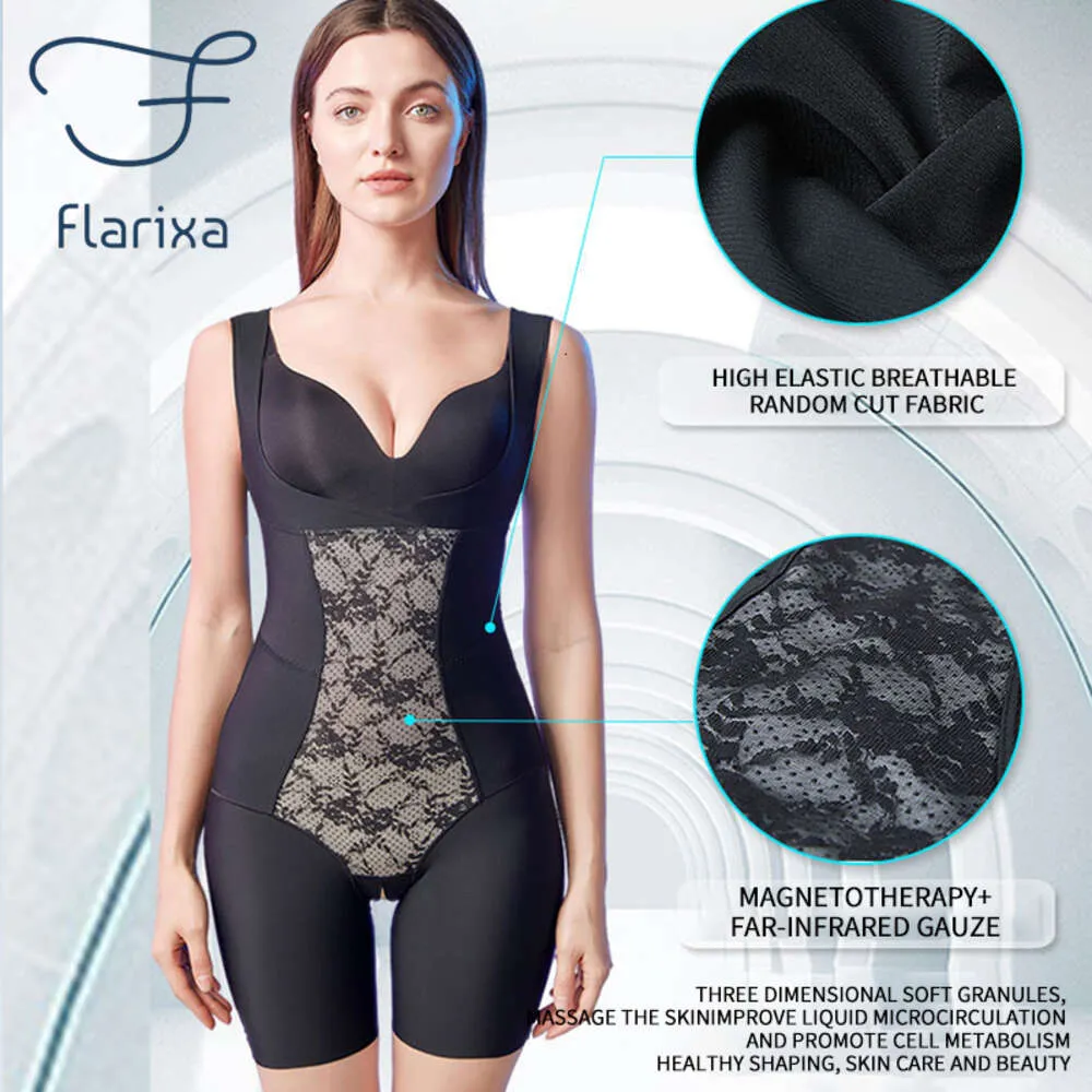 Flarixa Plus Size Body Shapers Women Slimming Bodysuit Open Crotch  Shapewear Seamless Thong Jumpsuit Sexy U