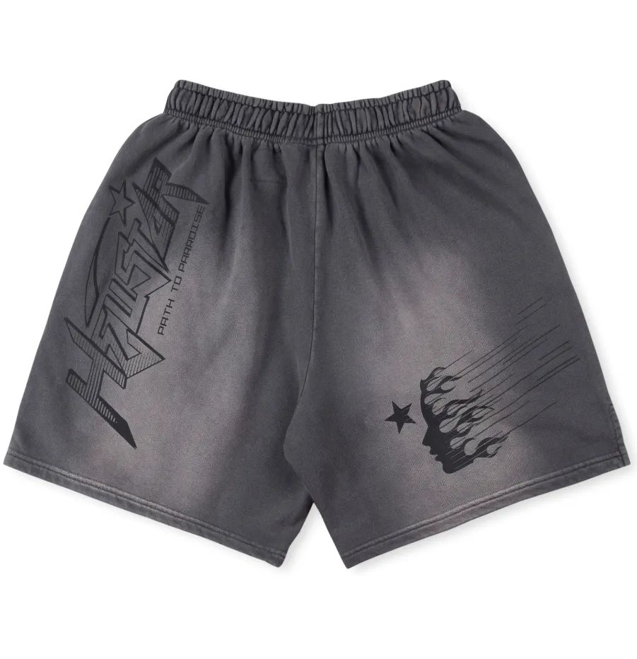 DHgate.com:Tie-Dye Flame Sport Running Shorts for Men in